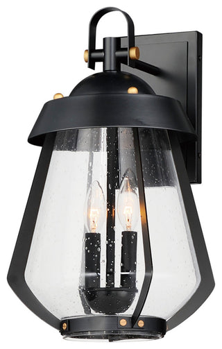 Maxim 30624 Mariner 2 Light 18" Tall Wall Sconce - Black / Antique Brass