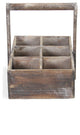 6-Slot Wood Caddy With Raised Handle