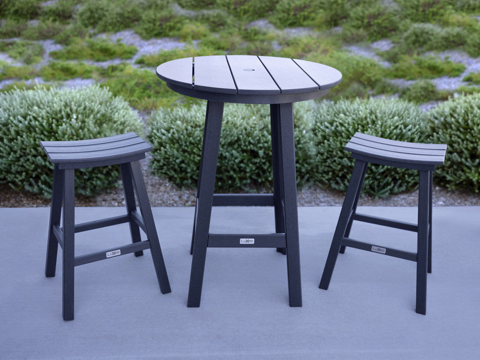 LuXeo Bailey-Cabo Round Counter 3-Piece Set, Gray