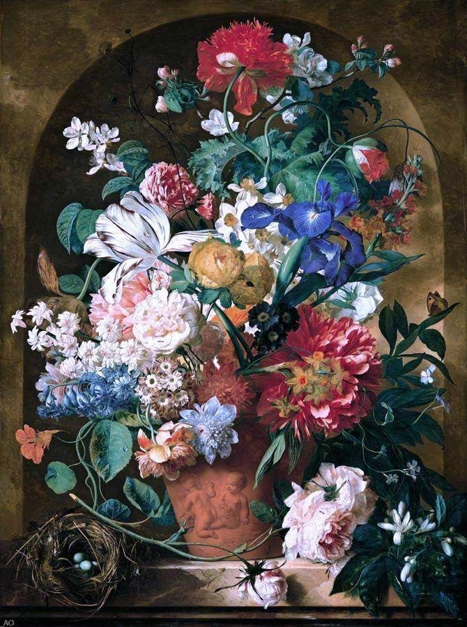 Jan Van Huysum StillLife of Flowers Premium Canvas Print