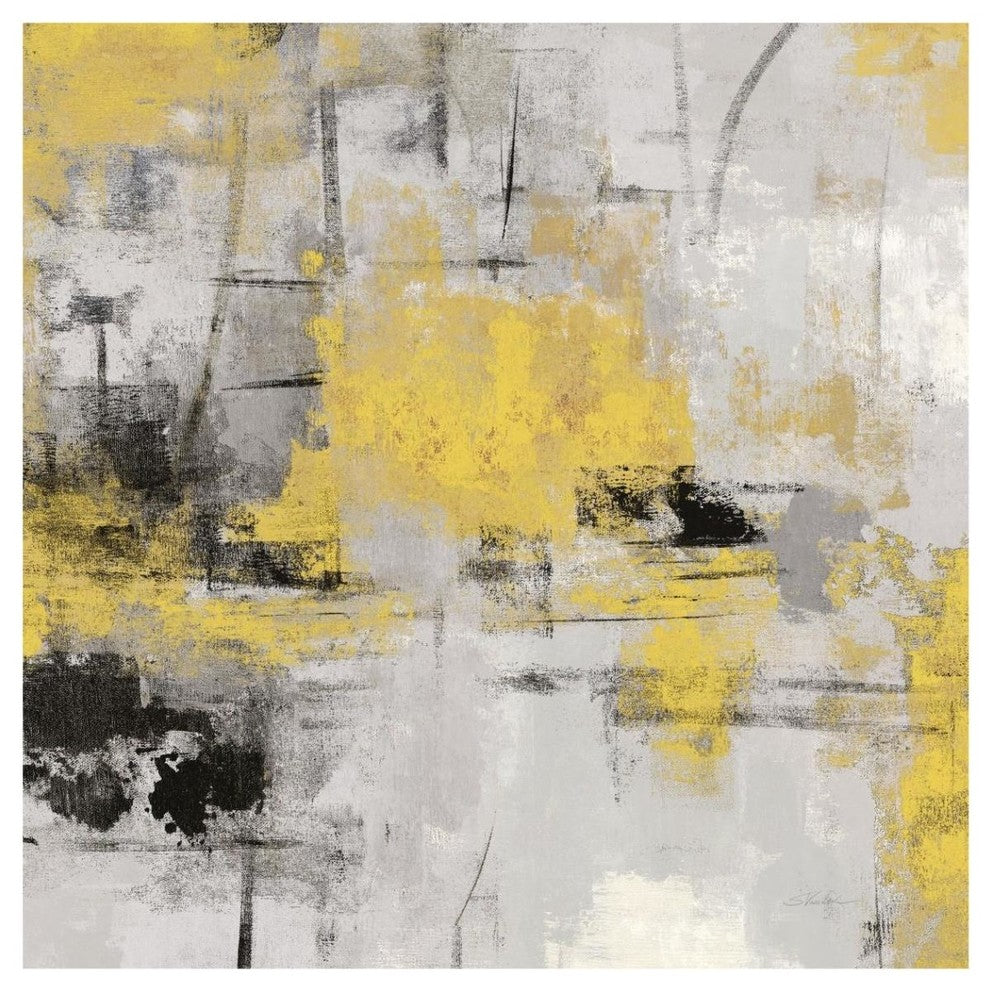 "Stone Gardens III Yellow" Digital Paper Print by Silvia Vassileva, 42"x42"