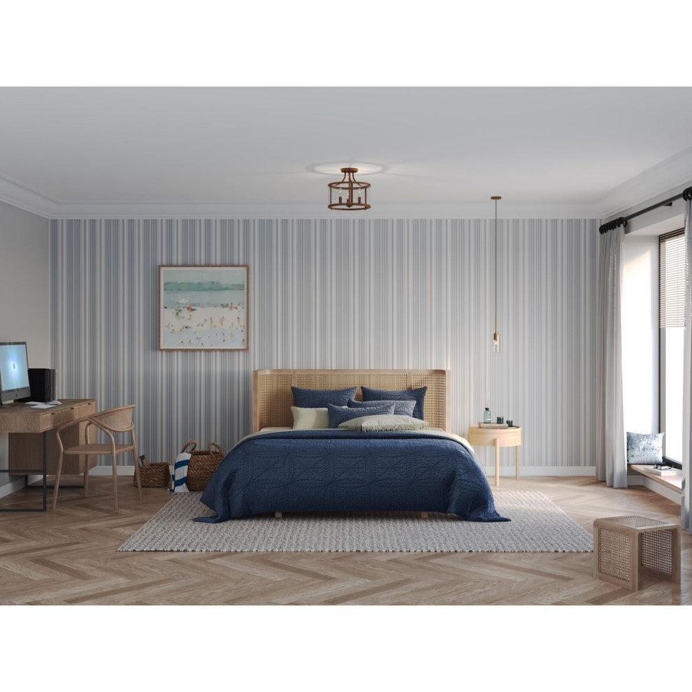 Gilliam Collection 13" Three-Light Vintage Brass Semi-Flush Mount