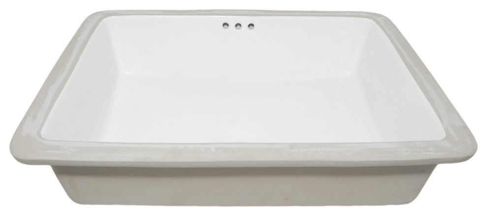 NP-U193911 ShallowRectangular Undermount Porcelain Sink w/ OverflowDrain Options, Oil Rubbed Bronze