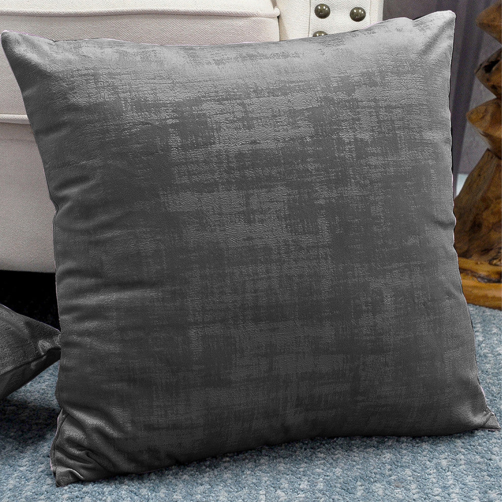 Serenta Textured Velvet Pillow Shell, Set of 4, Peat