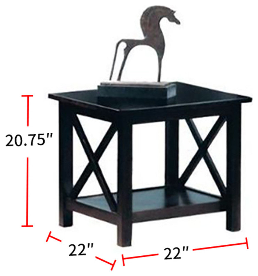 3 Piece Occasional Table Set, Dark Merlot