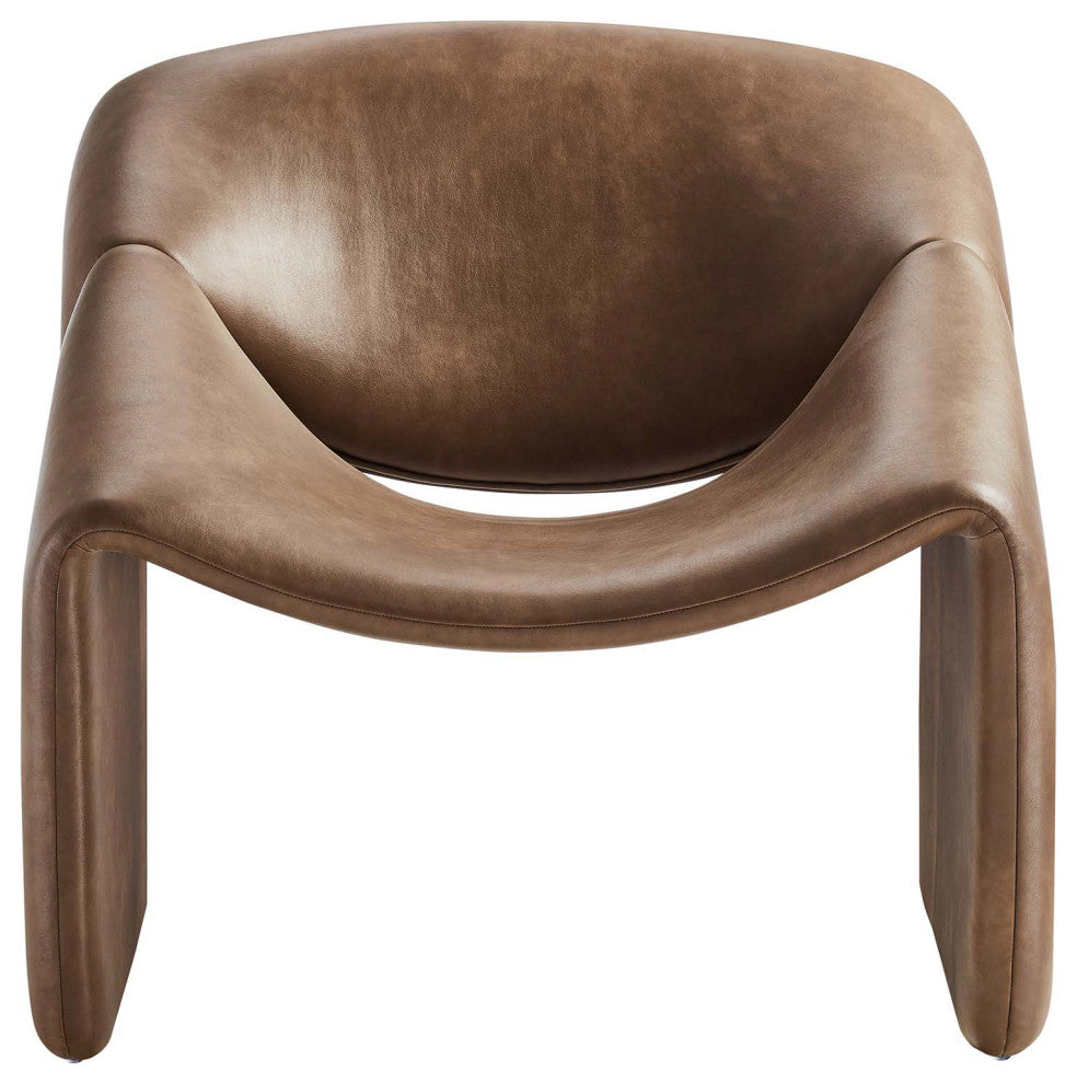 Vivi Vegan Leather Accent Chair - Brown