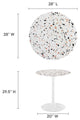 Lippa 28" Round Terrazzo Dining Table, White White