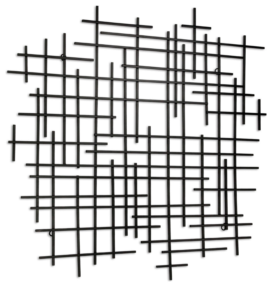 Iquara Small Black Abstract Metal Wall Art