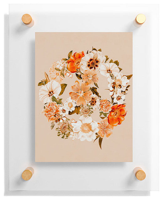 Gale Switzer Botanica Bohemian Peace Sign Floating Acrylic Print