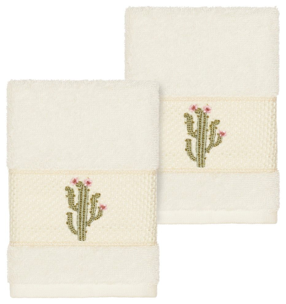 Mila 2 Piece Embellished Washcloth Set
