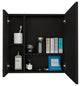 Kenya 1-Door Medicine Cabinet with Mirror, Four Internal Shelves - Black