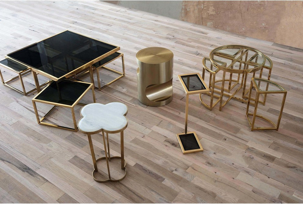 Nathan Side Table, Brass