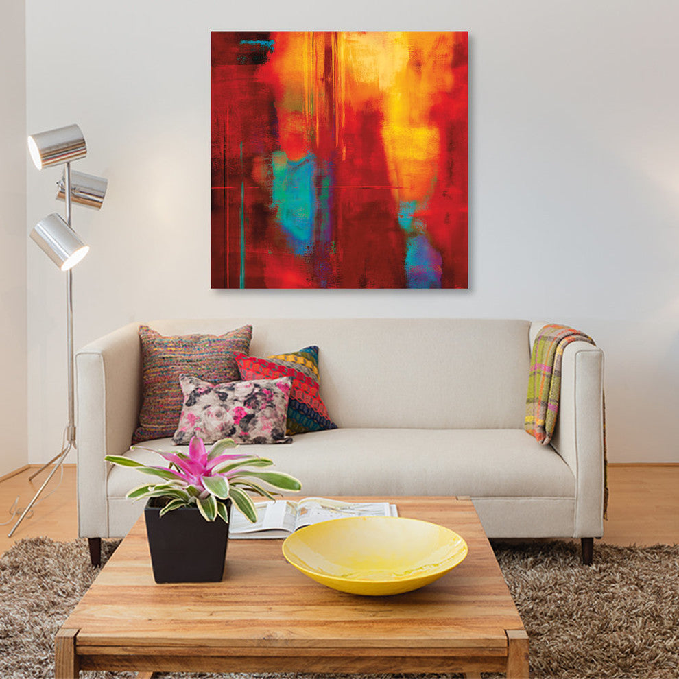"Red Zone I" by Brent Nelson, Canvas Print, 18"x18"