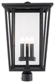 Seoul 3-Light Outdoor Post Mount Fixture Light In Black
