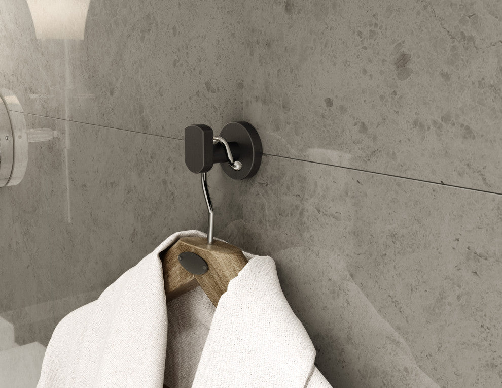 Bath Hardware, Toilet Paper Holder, Robe Hook, Towel Bar & Ring, Matte Black