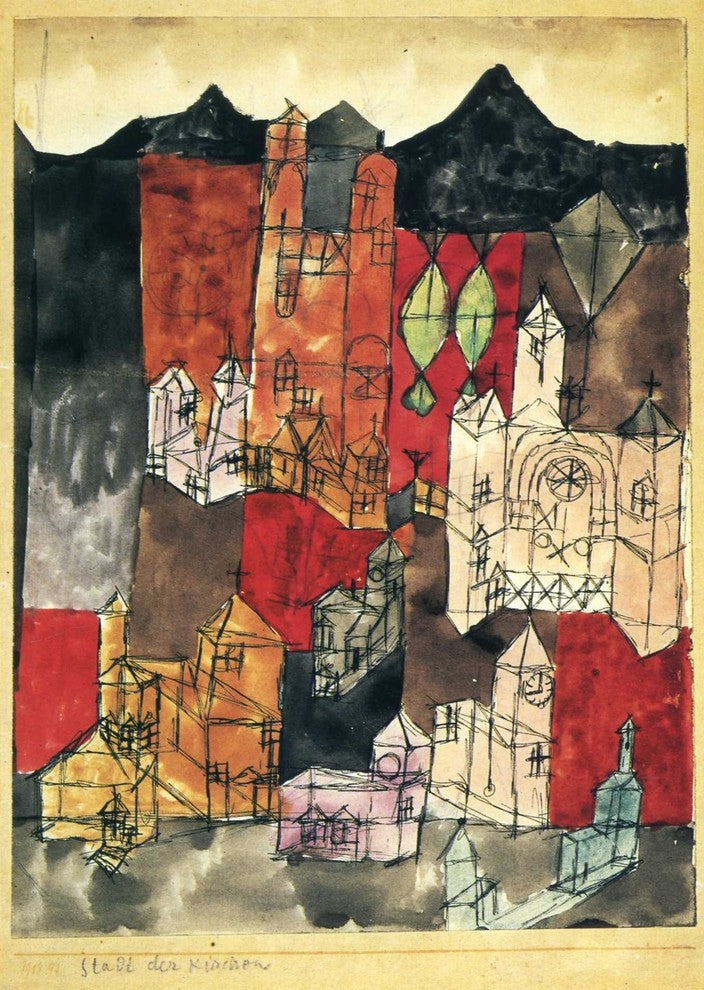 Paul Klee City of Churches, 18"x27" Wall Decal