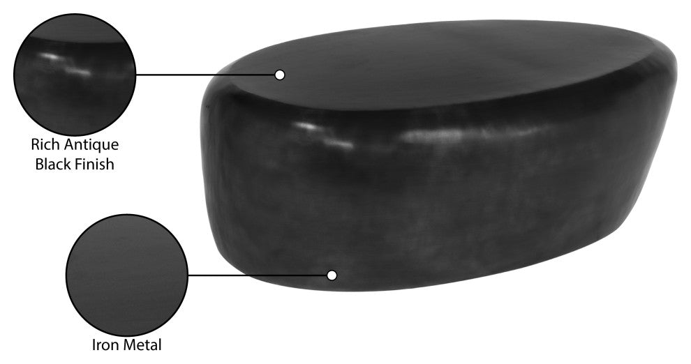 Capsule Aluminum Coffee Table, Black, 38" W x 24" D x 14.5" H