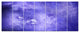 Light Blue Fractal Sky with Stars, Abstract Canvas Art Print, 83"x32", 7 Panels