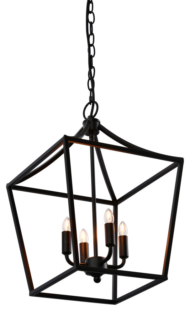 Lazzur Iton 4 Light 12" Matte Black Pendant