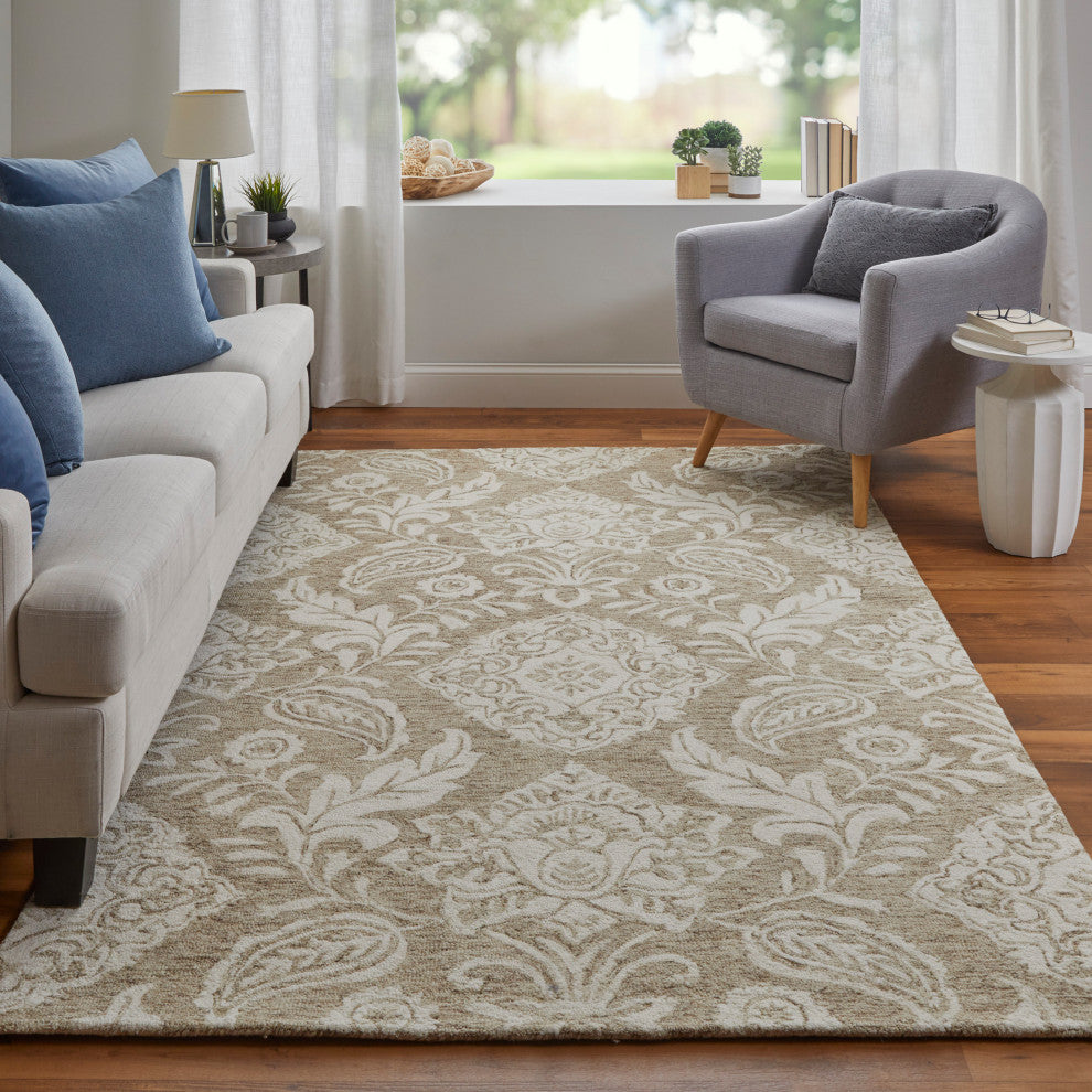 Weave & Wander Natal Blue/Gray, Taupe/Ivory, 5'x8'