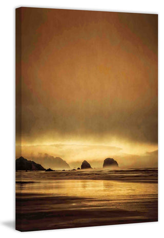 "See Stacks at Sunset" Painting Print on Wrapped Canvas