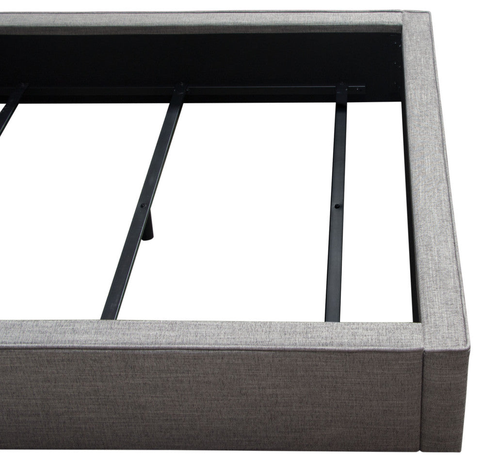 Cloud 43" Low Profile Queen Bed, Gray Fabric