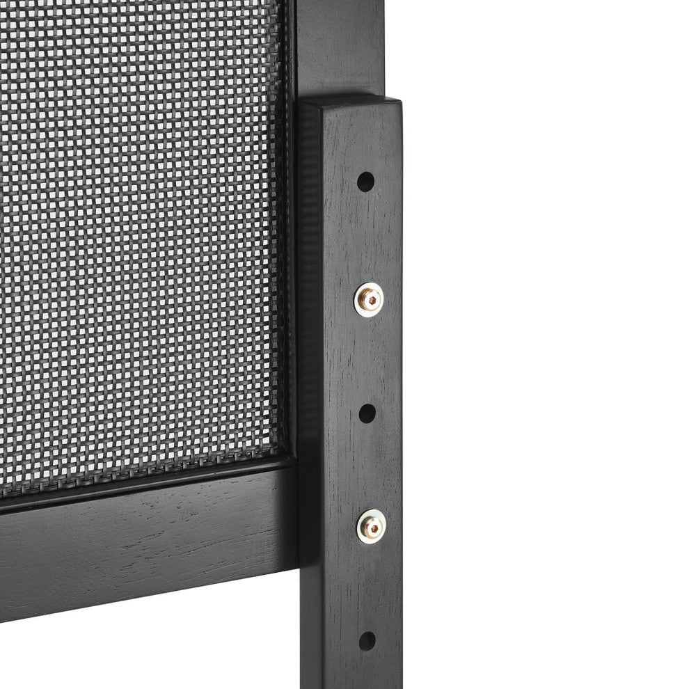 Sirocco Rattan and Wood Full Platform Bed, Black