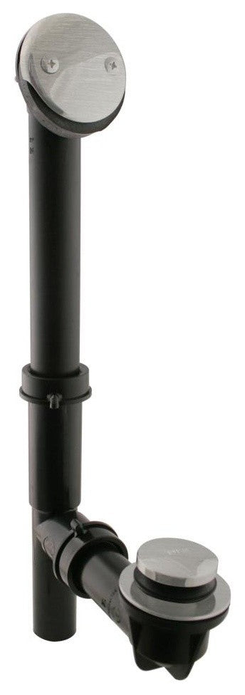 Black 1.5" Tubular Tip Toe Bath Waste In Oil Rubbed Bronze, Satin Nickel