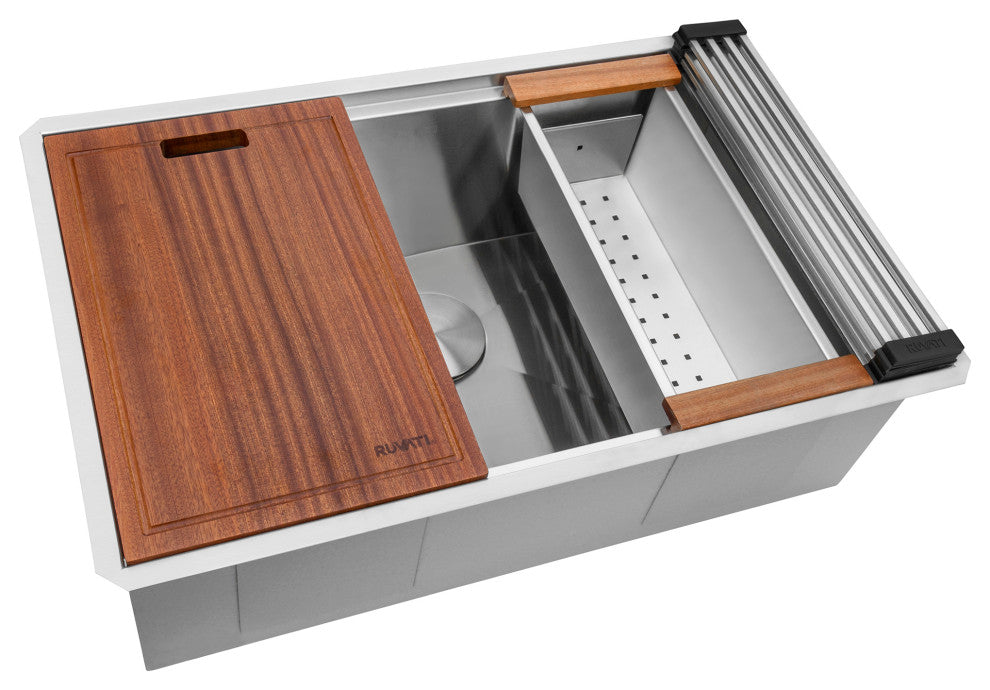 Ruvati RVH8300 Undermount 16 Gauge 32" Kitchen Sink Single Bowl