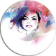 Beautiful Girl Portrait, Digital Portrait Round Wall Art, 11"
