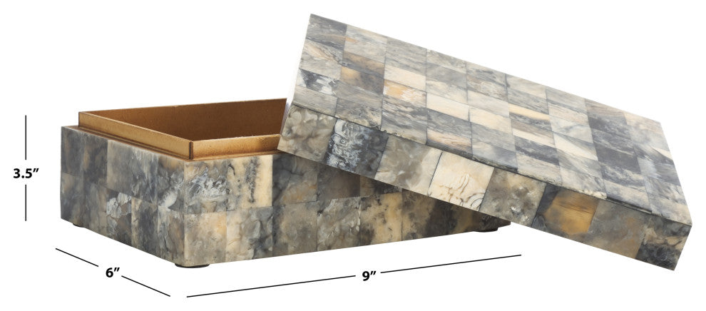 Safavieh Lori Decor Box, Set of 2, Antique Green/Horn