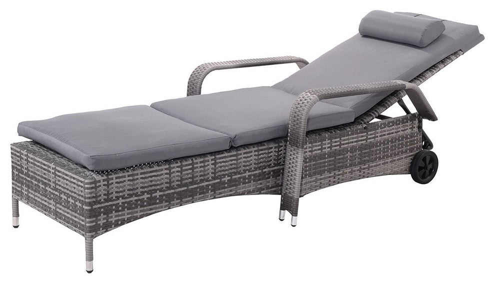 Modern Rattan Adjustable Cushioned Lounge Chair