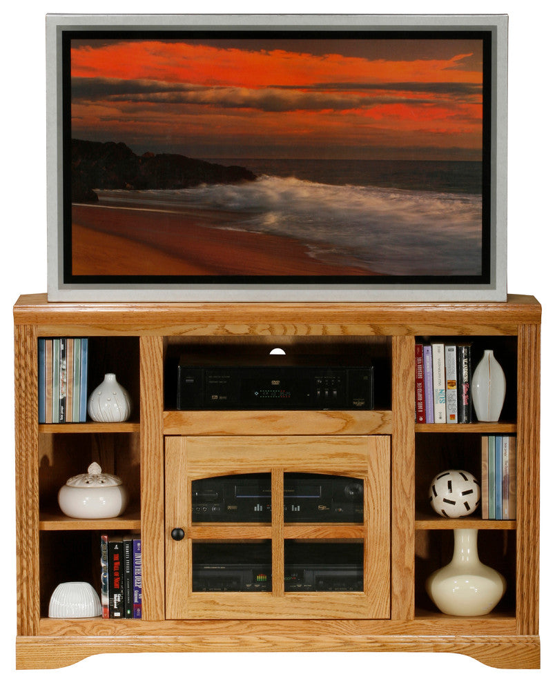 Oak Ridge 45" Thin Corner TV Cart, Smokey Blue Oak