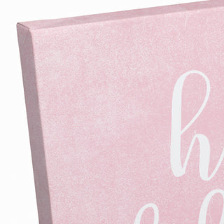 Happy Blessed Loved Pink 16x16 Canvas Wall Art
