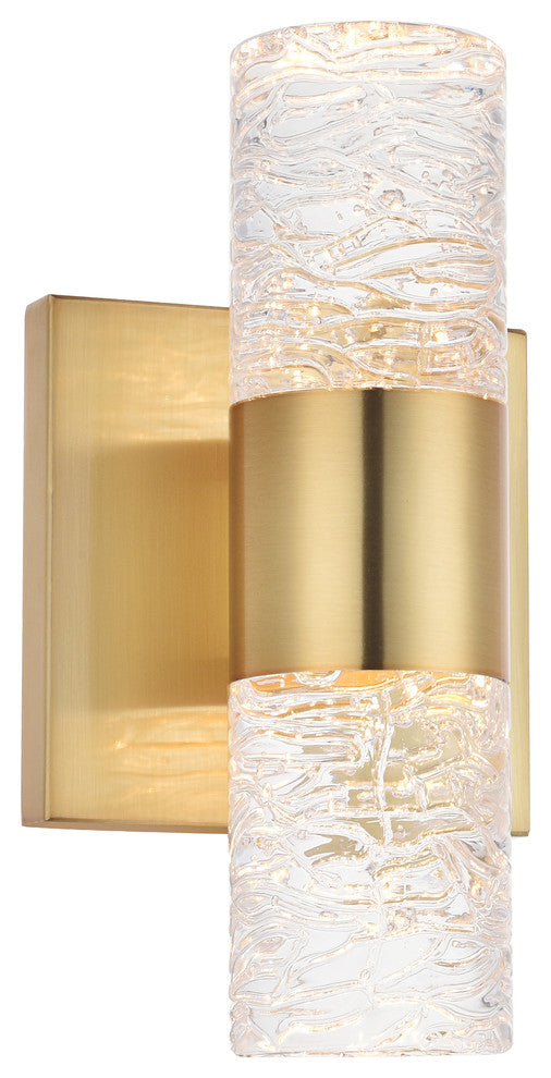 Gold Finish 2-Light Led Wall Sconce