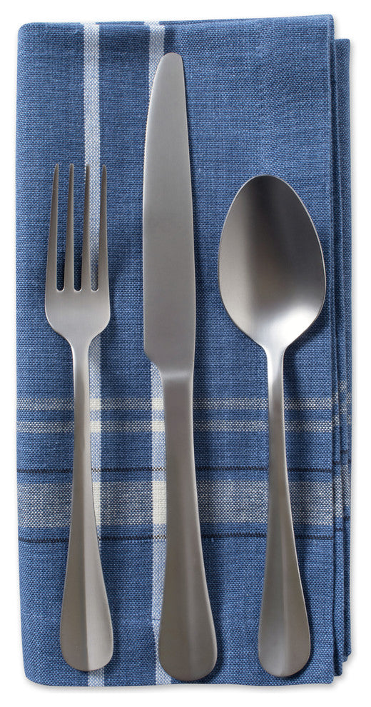 DII Blue Chambray French Stripe Napkin, Set of 6