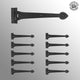 Door Strap Hinge Heart Tip Rough Forged Iron 15" Pack of 10 |