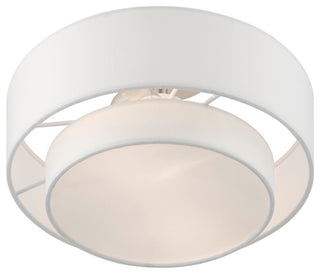 Livex Lighting 47151 Meridian 2 Light 12"W Flush Mount Drum - Brushed Nickel