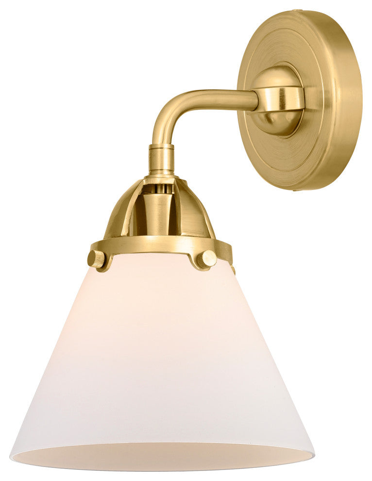 Large Cone Sconce, Satin Gold, Matte White, Matte White