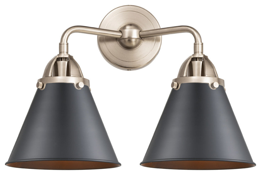 Innovations 288-2W-SN-M13-BK 2 Light Bath Vanity Light, Brushed Satin Nickel