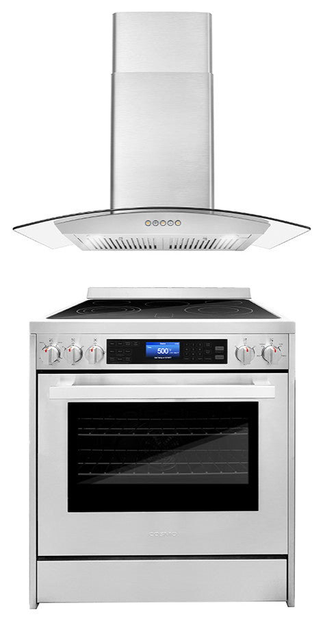 2-Piece Kitchen, 30" Electric Range and 30" Wall Mount Range Hood