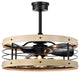 Zulu 25" 5-Light Indoor Matte Black and Faux Wood Grain Ceiling Fan