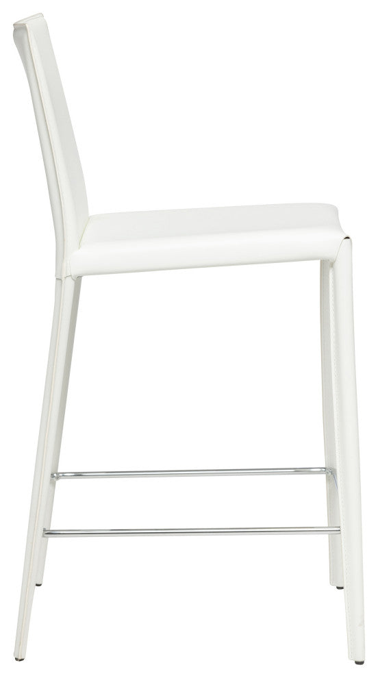 Elite Living Prima Modern 26" Counter Height Bar Stool, White