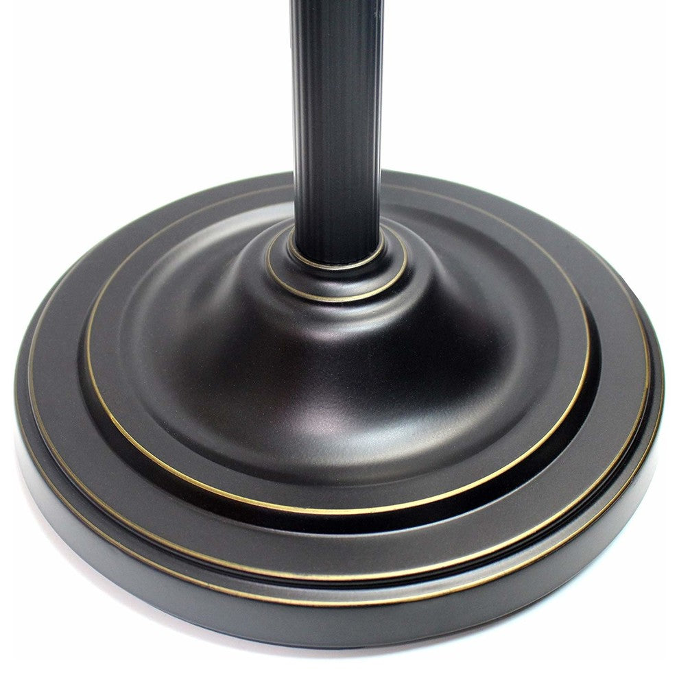 2-Light Mother Daughter Floor Lamp With White Marble Glass, Restoration Bronze