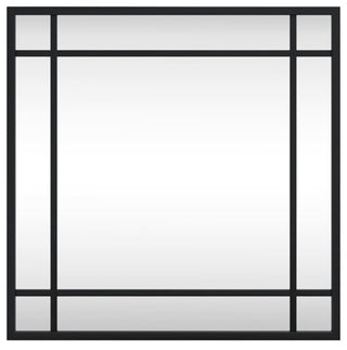 vidaXL Mirror Decorative Wall Mounted Make up Vanity Mirror Black Square Iron