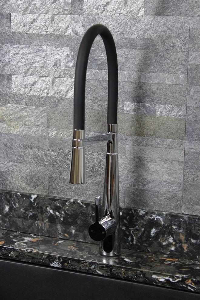 Transolid 1.8 GPM Pull-Down Kitchen Faucet, Pol Chrome/Black