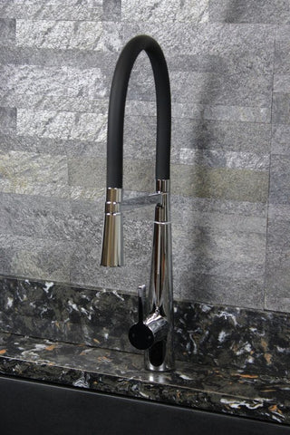 Transolid 1.8 GPM Pull-Down Kitchen Faucet, Pol Chrome/Black