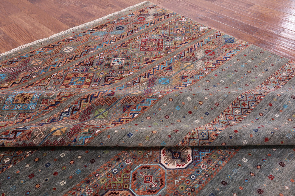 Super Kazak Khorjin Handmade Wool Rug 9' 3" X 12' 2" Q8427