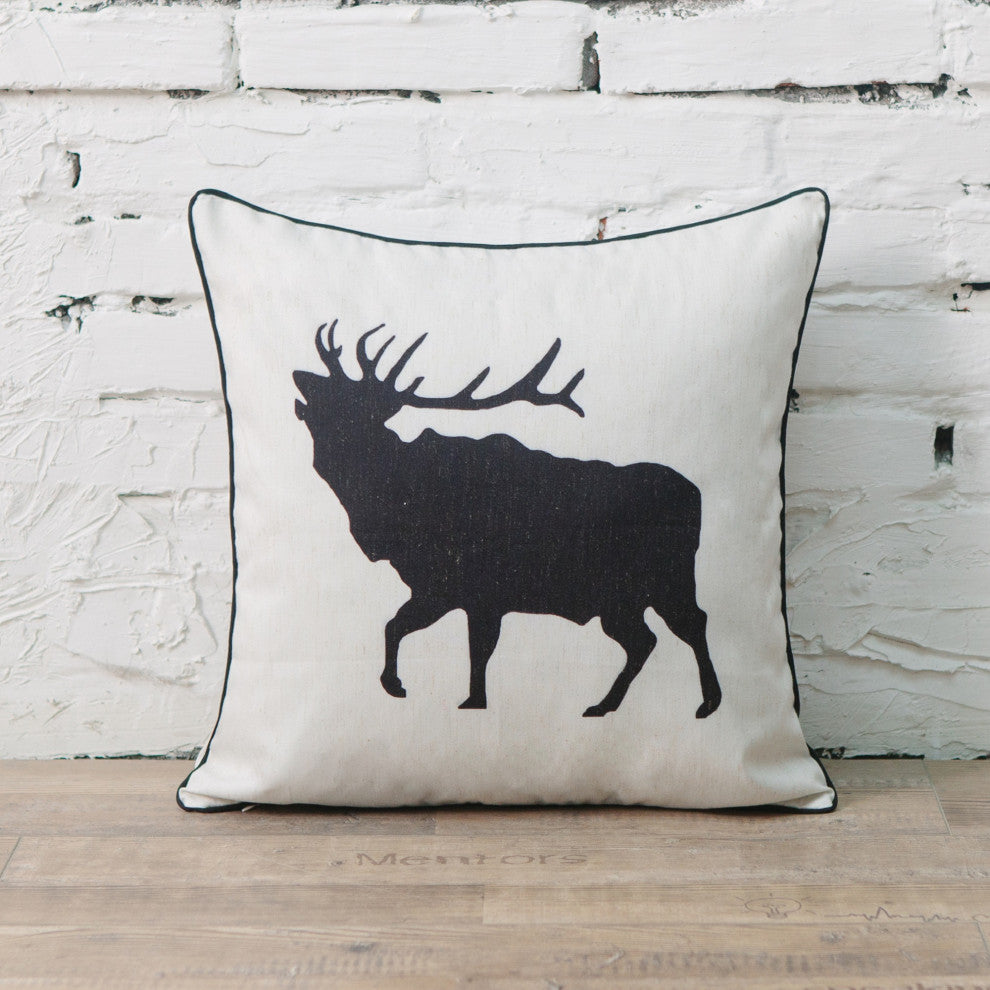 Animal Print Throw Pillow, 18"x18", Set of 2, Elk