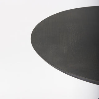 32" Round Black-Brown Wood Accent Pedestal Bistro Table